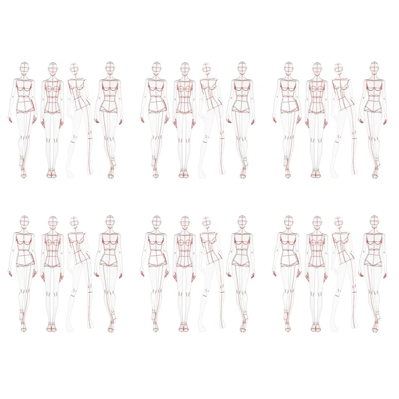 

A98E-6X модные линейки для иллюстраций, шаблоны для рисования, линейка для шитья, гуманоидные узоры, дизайн, измерение одежды, тип A