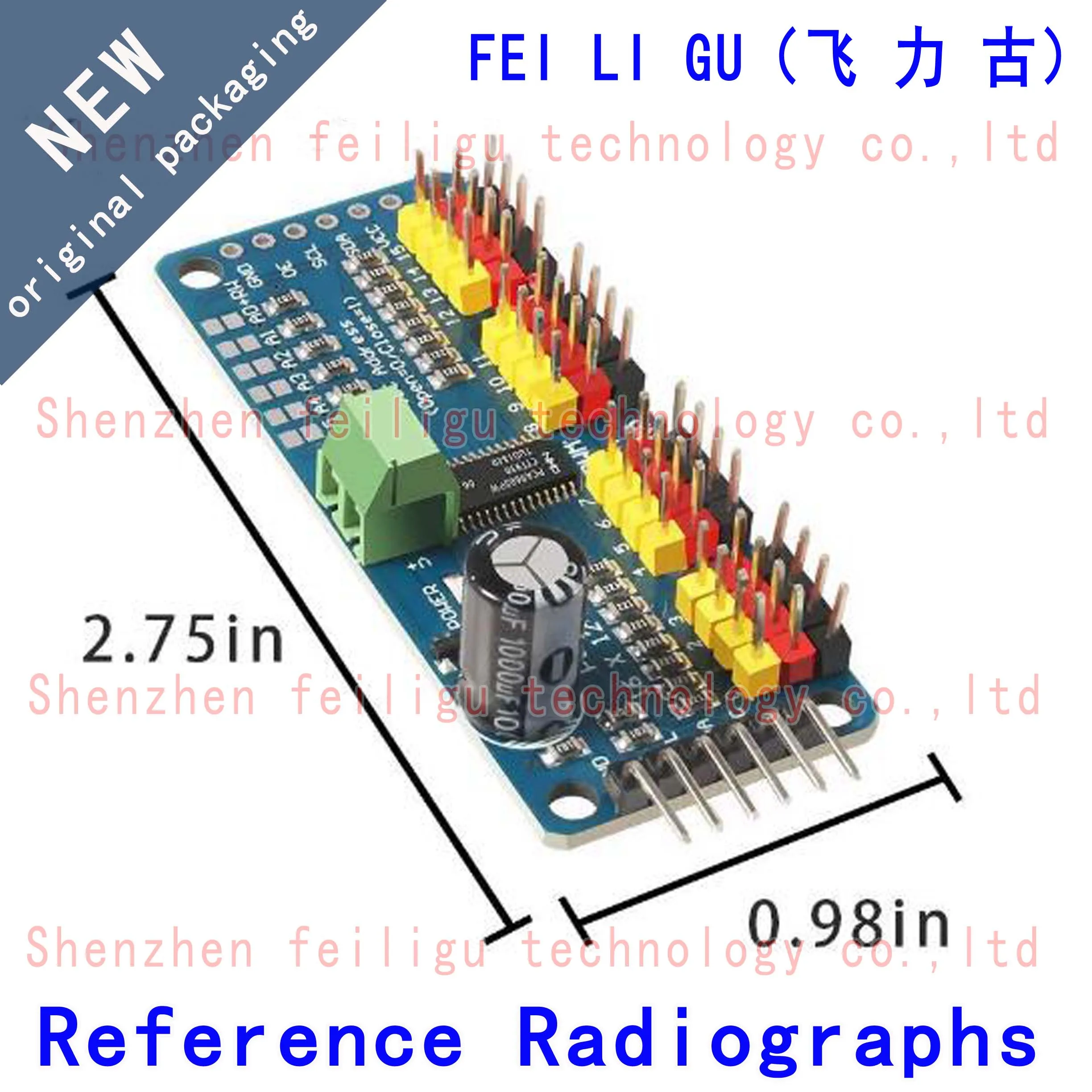 1~50PCS 100% New original 16-channel PWM servo driver board PCA9685 controller robot IIC applicable MG90S SG90 MG995