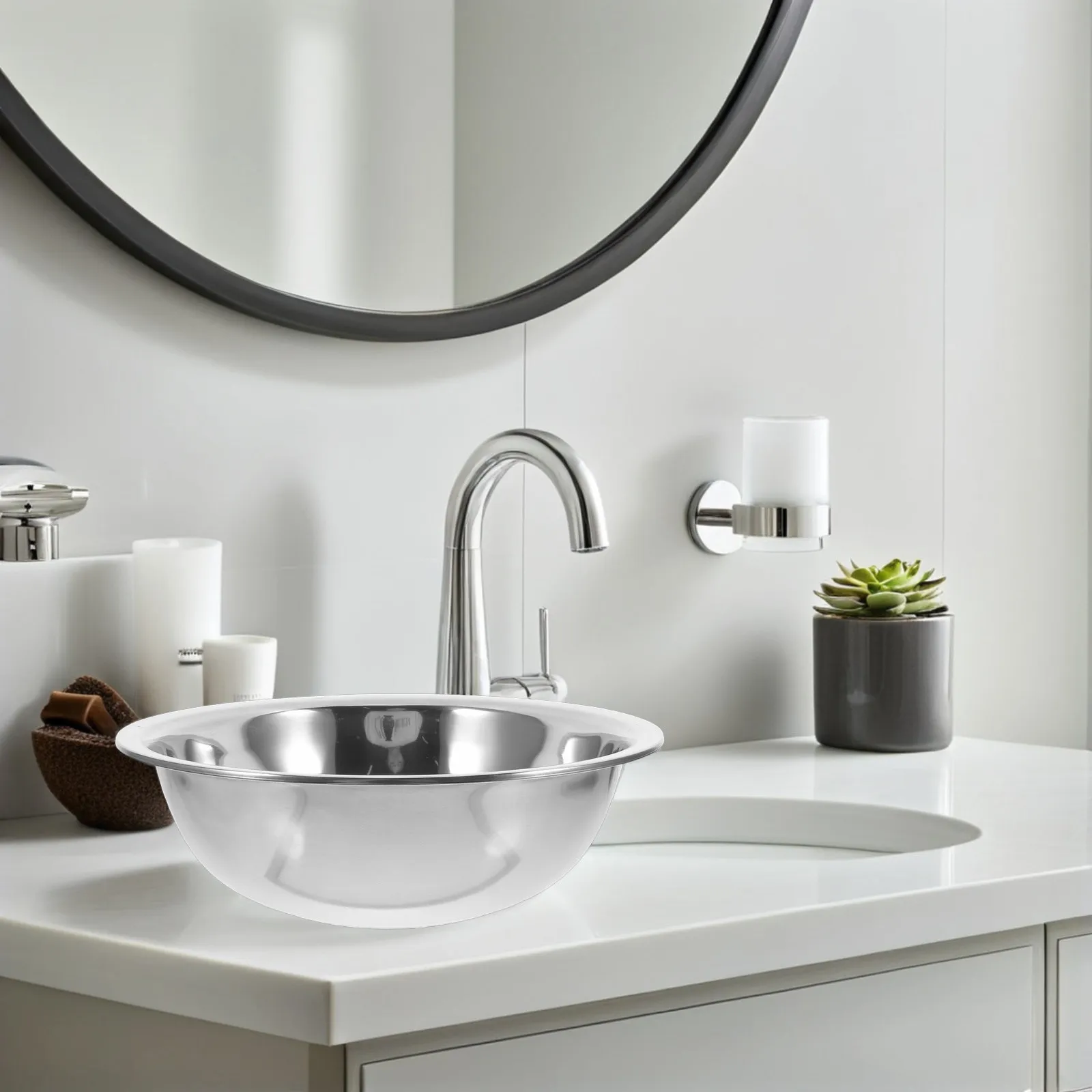 

Многофункциональная портативная металлическая ванна из нержавеющей стали глубиной 29 см для мытья ног, лица и стирки белья