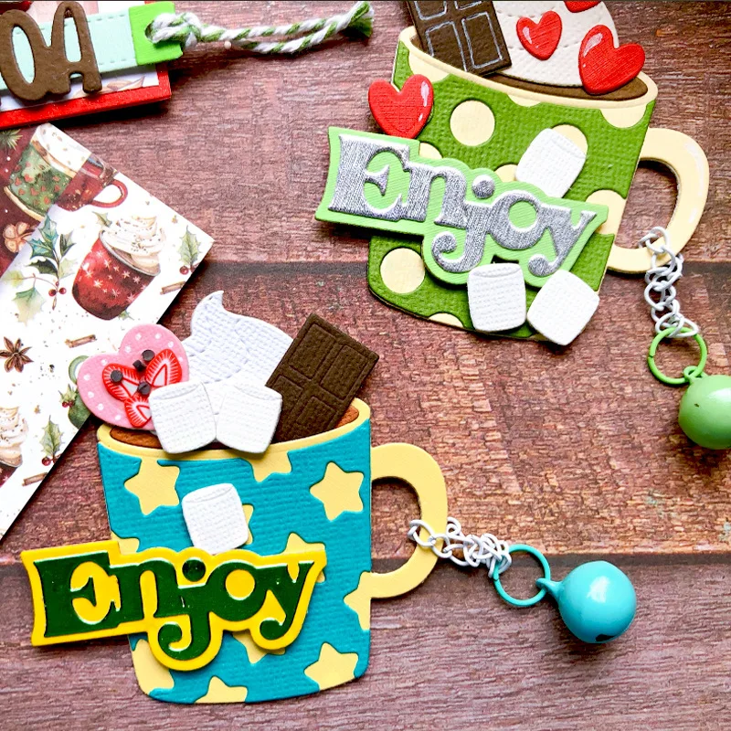 Metal Cutting Dies Hot Cocoa Coffee Cup Cheese Mold for DIY Scrapbooking Card Making Paper Craft Embossing Die Cuts Template view 4