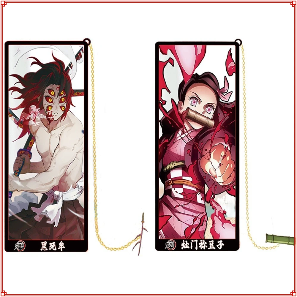 

Wholesale Demon Slayer Japanese Anime Peripheral Characters Metal Bookmarks Desk Ornament Accessories Creative Collection Gifts