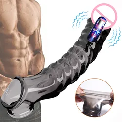 Reusable Condoms Penis Extend Sleeve with Vibrator Dick Enlarger Dildo Enhancer Delay Ejaculation Cock Rings Sex Toys for Men