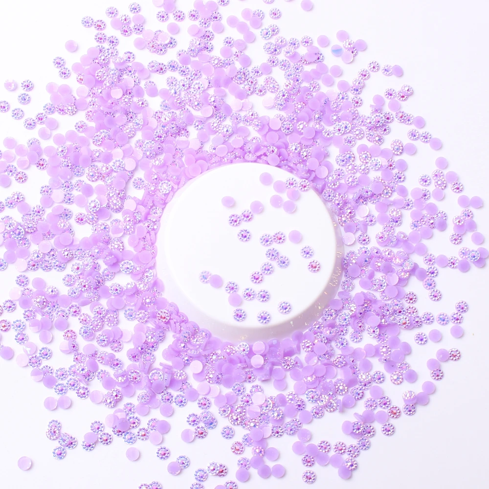 4mm About 1000pcs Color Resin AB Sun Flower Diamond Flat Back Jelly Patch Accessories DIY Beauty Makeup Material Supplies