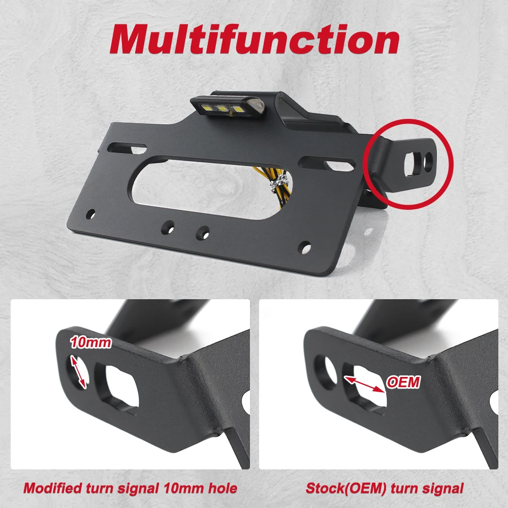 Motorcycle License Plate Holder Bracket Rear Tail Tidy Fender Eliminator 1390 Super Duke R / R Evo 990 Duke 2024-2026 For KTM view 4