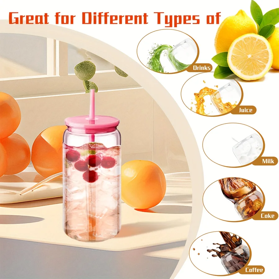 25 Pack Mason Jar Style 16oz Reusable Tumbler with Leak-Proof Lids & Straws - Colorful Water Bottles for Iced Coffee, Smoothies, Juice & Beverages - Perfect for Gym, Running, Cycling,Hiking, Beach, Pool Parties, BBQ, Picnics, Camping, Weddings School