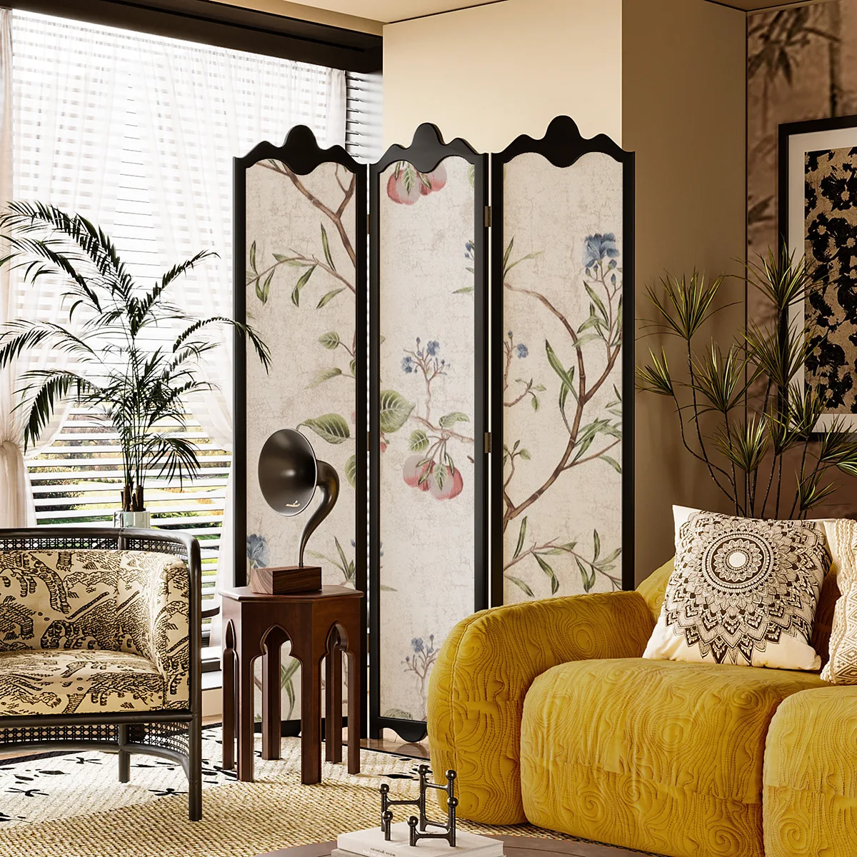 Solid wood screen Entry porch partition aisle living room sofa bedroom occlusion folding mobile folding screen