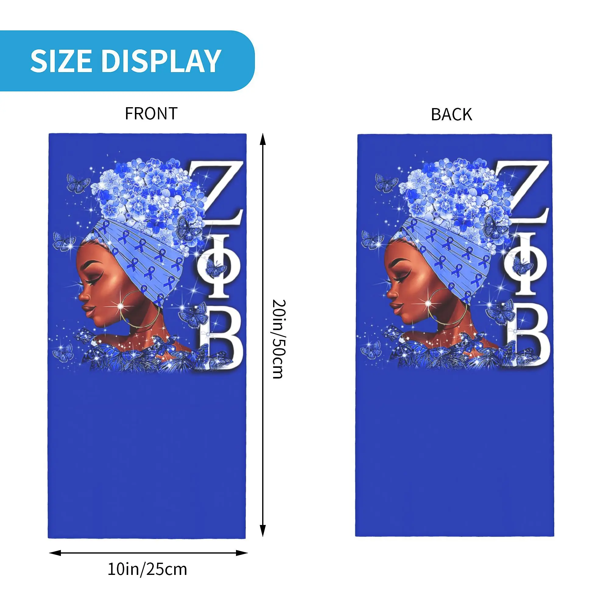 Custom Zeta Phi Beta Woman Bandana Neck Warmer Men Women Winter Hiking Ski Scarf Gaiter ZOB Greek Letter 1920 Face Cover