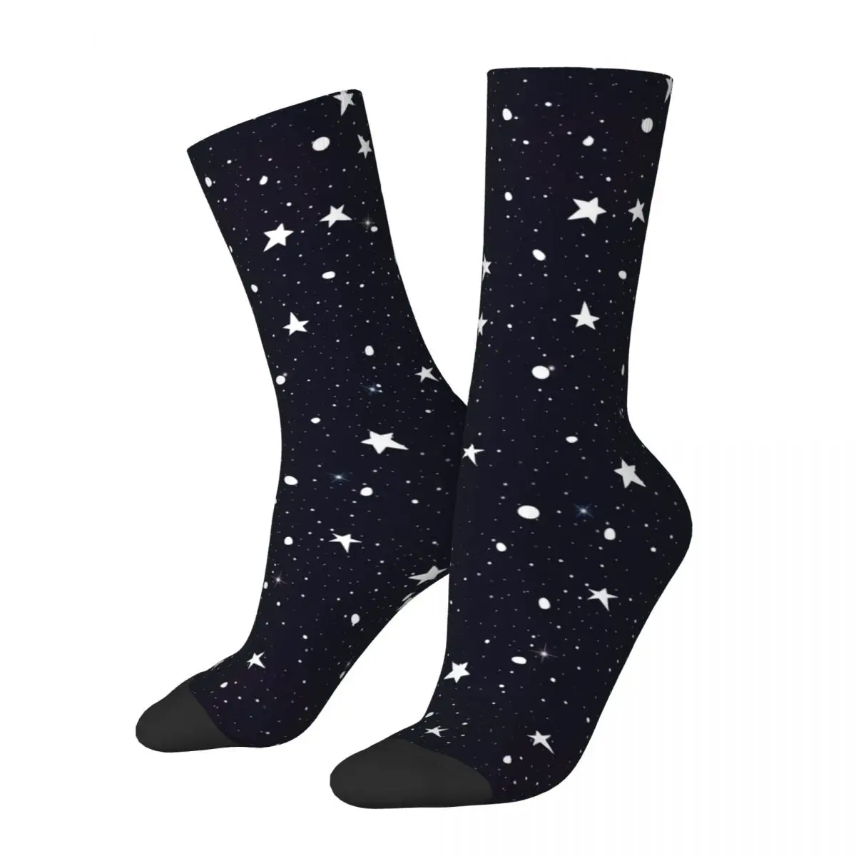 Chaussettes de sport longues en Polyester pour femmes et hommes, étoiles à la mode, ciel nocturne