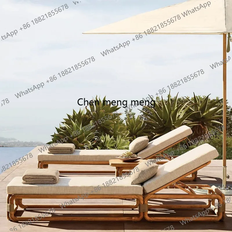 

Sun Lounger Modern Terrace Leisure Patio Furniture Outdoor Furniture Weathered Teak Daybed