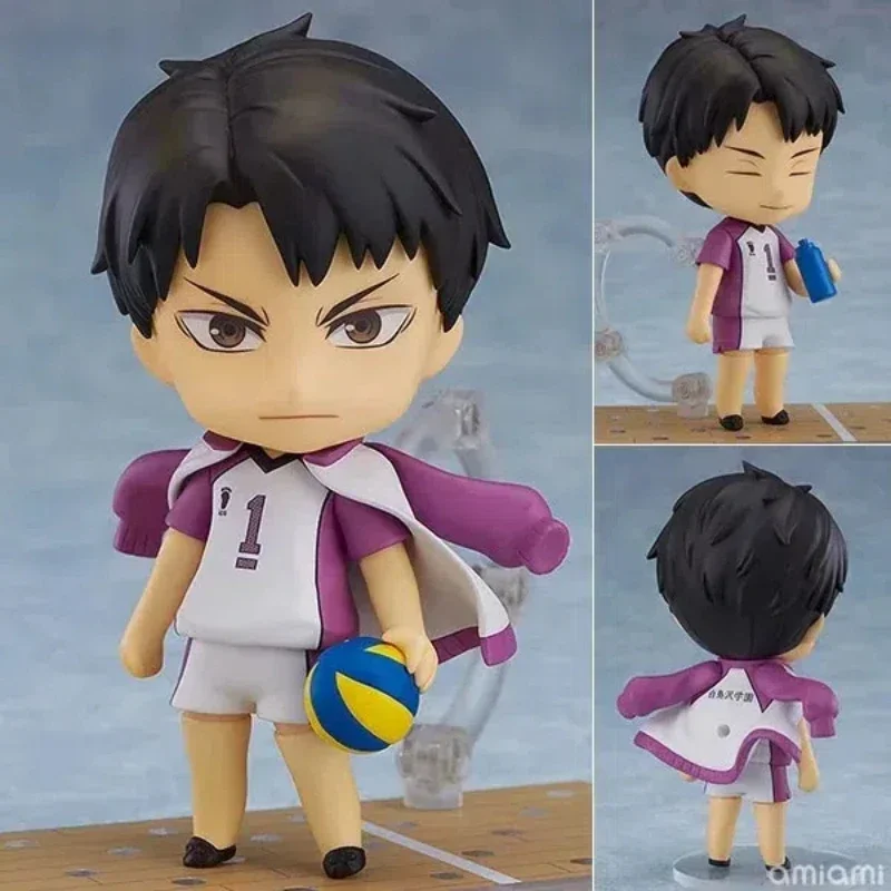 New 10CM Anime Haikyuu Ushijima Wakatoshi Q Version Joint replaceable Action Figures PVC Model Statue Desk Decor Doll Toy Gifts