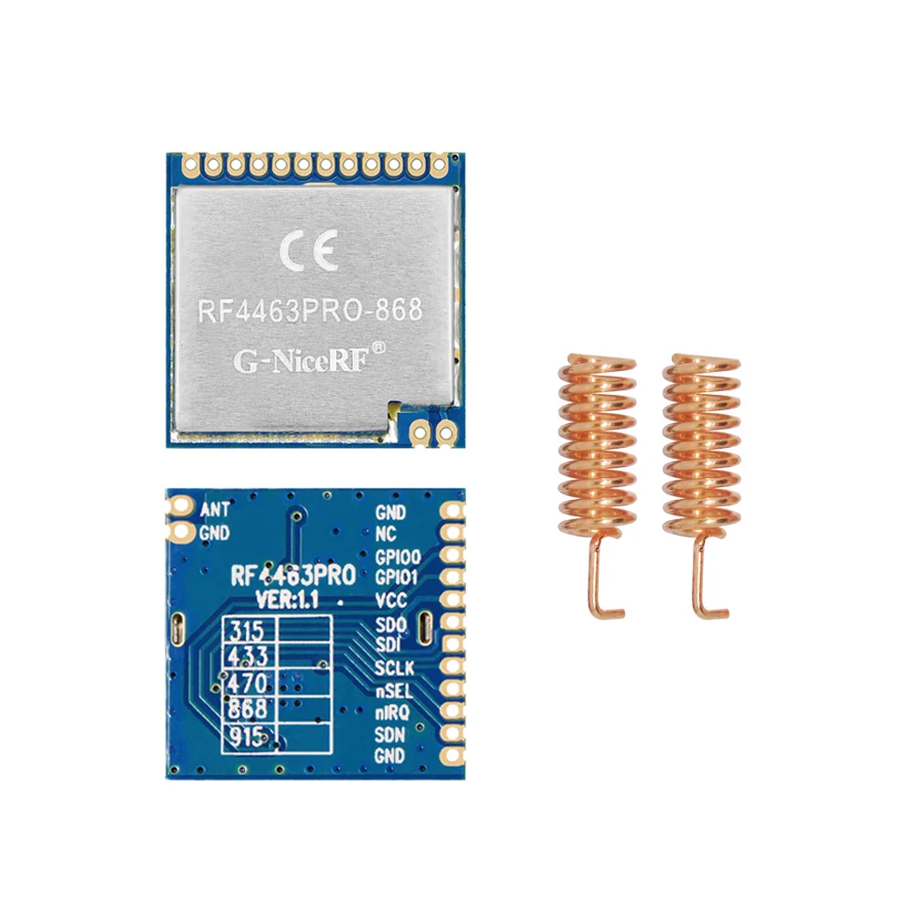 2pcs/lot FCC / CE-RED certified 100mW embedded Si4463 chip RF4463PRO 433MHz RF wirelss transceiver module