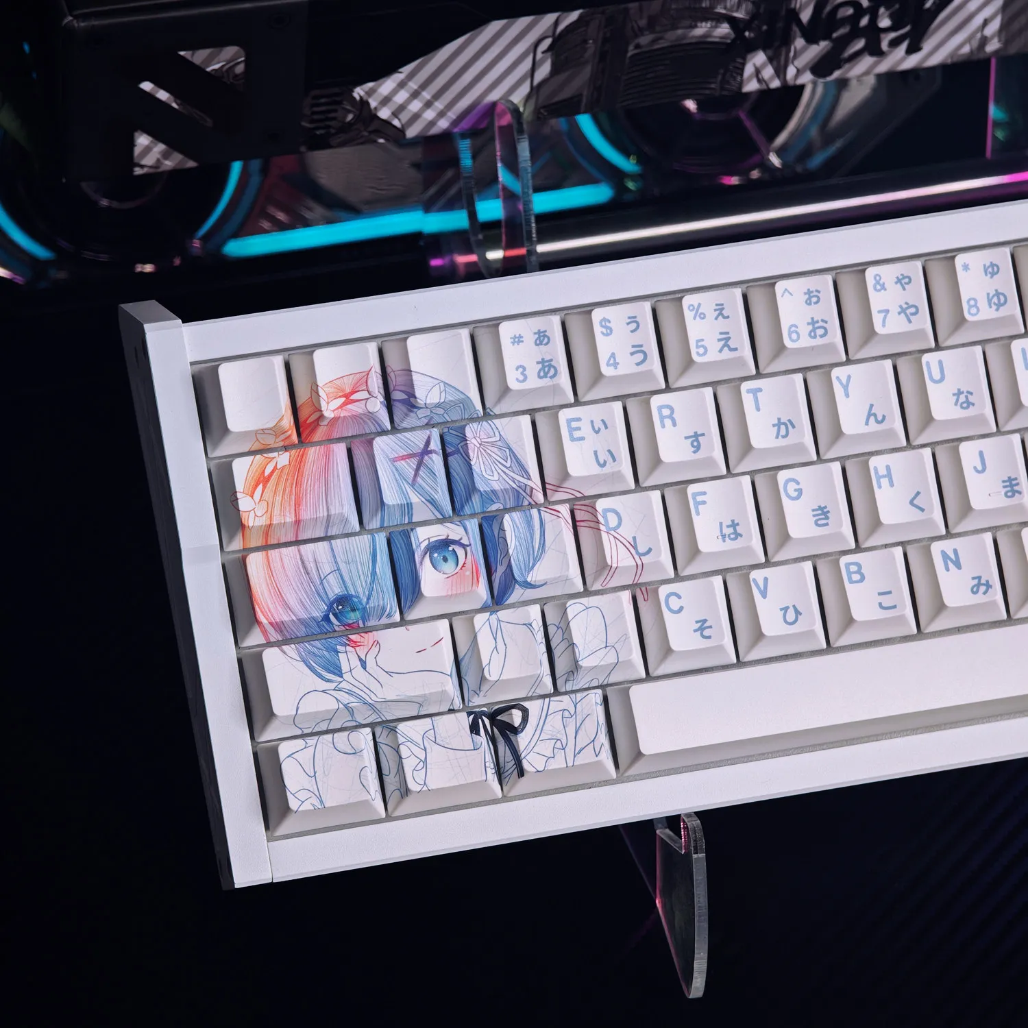 Rem Anime Keycaps PBT Dye Sublimation Cherry Height for Mechanical Keyboard Japanese MACHENIKE K500 AULA F75 Ajazz Ak820 view 3