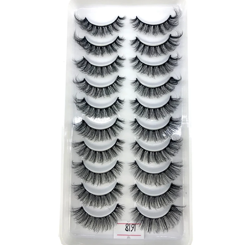 AMSDCN Künstliche Kurze Nerz-Wimpern, Natürlich Dramatische Falsche Wimpern, 10 Paar 3D-Wimpern für Make-up – Detail 11