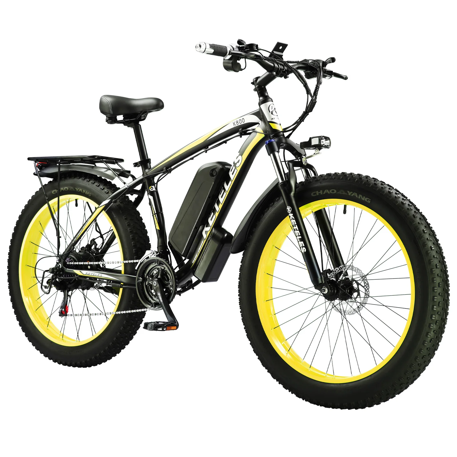 

26" Inch Fat Tire E-Bike 48v/15AH Lithium Battery KETELES K800 Mountain Electric Bike Disc Brake Electric Bicycle For Adults