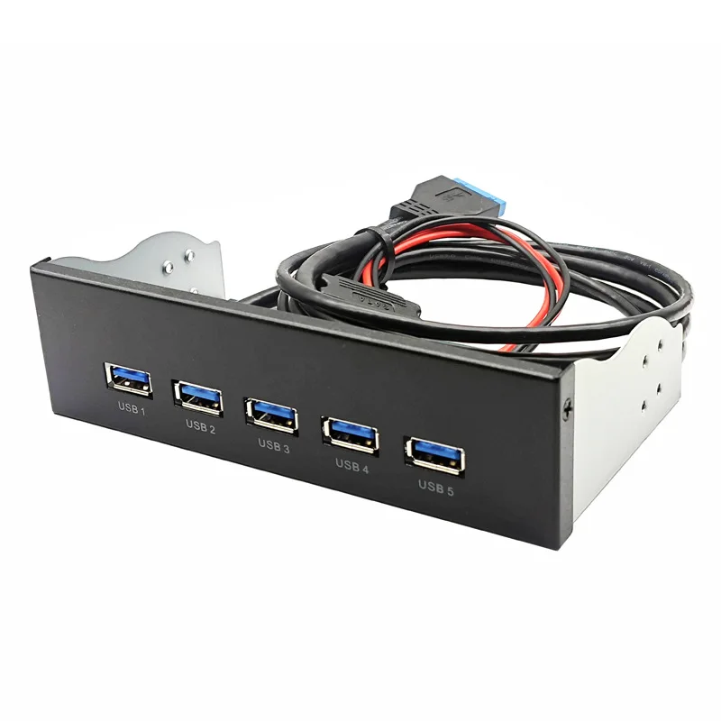 USB3.2 optical drive 5 ports GEN1 5G front HUB expansion 5.25 inch optical drive panel 19PIN