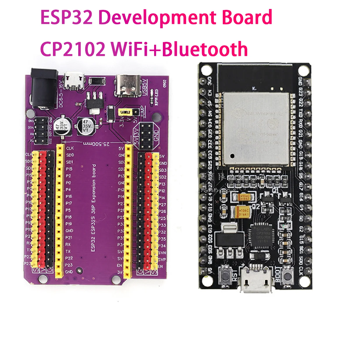 와이파이 및 블루투스 듀얼 코어 ESP32-DevKitC-32 ESP-WROOM-32 확장 보드, ESP32 개발 보드, TYPE-C, 마이크로 USB CP2102, 38 핀