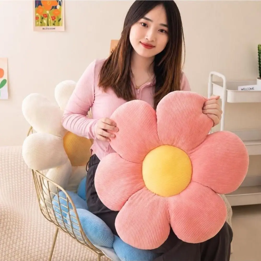 40cm Flower Cushion Soft Colorful Petal Design Pillow Multilayer Petal Texture Lifelike Flower Shape Sleeping Back Cushion