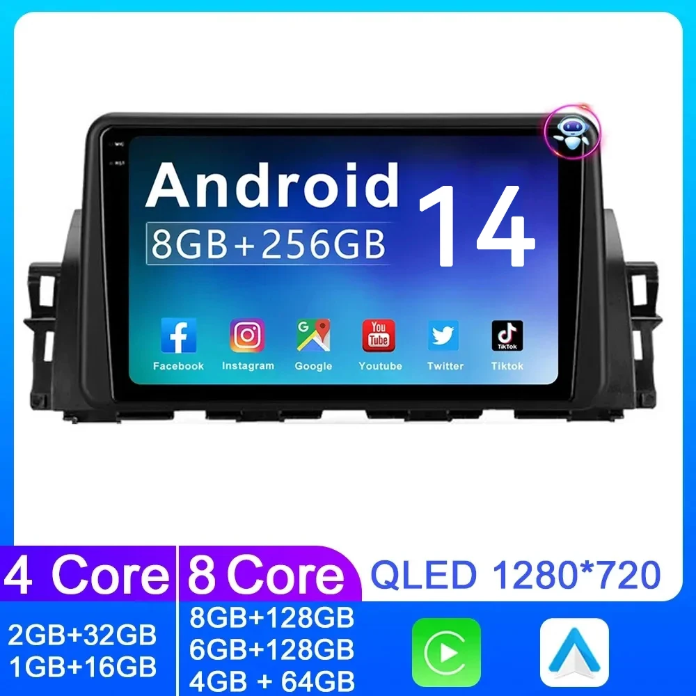 

Car Radio Wireless Carplay Android 14.0 Player For Renault Kiger 2021 Navigation GPS Android Auto Video DSP 4G Wifi No 2din DVD