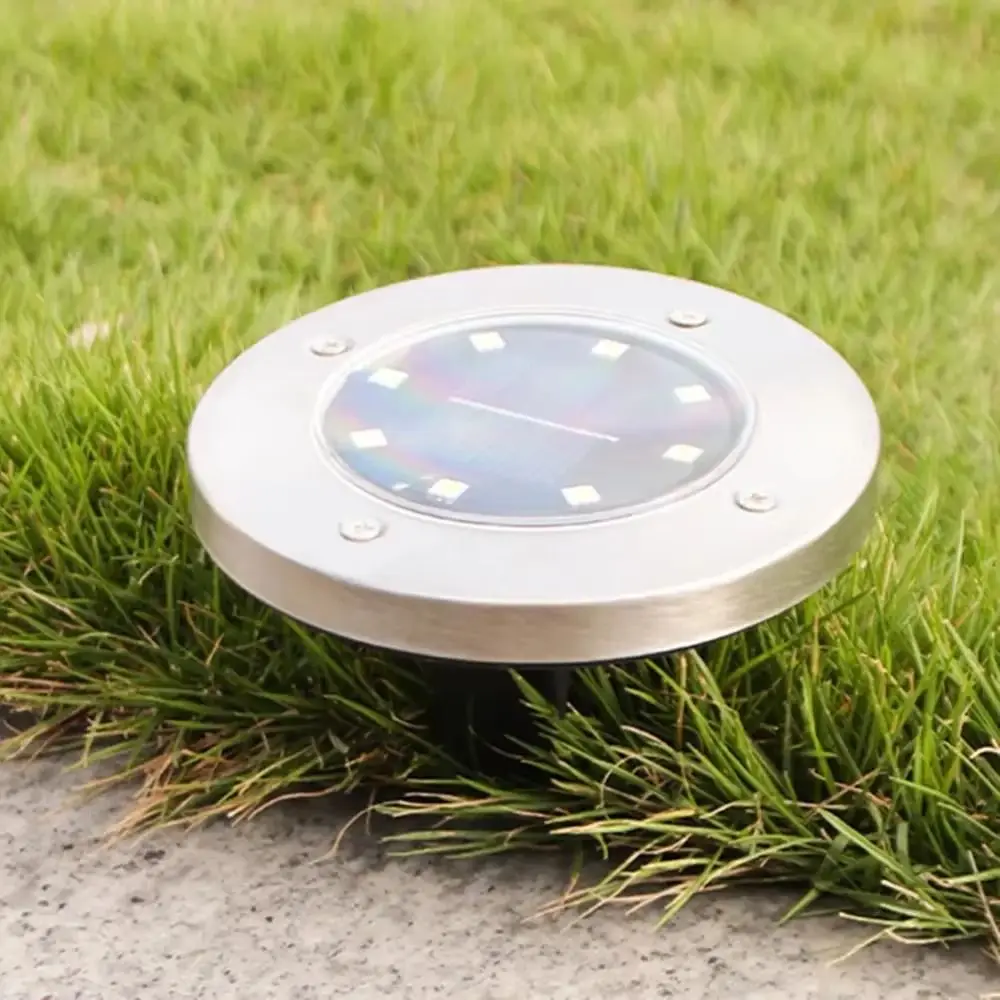 8LED3 Solar Power Disk Light Waterproof Multi-Color Solar Underground Light Circular Decorative Design Solar Lights Outdoor