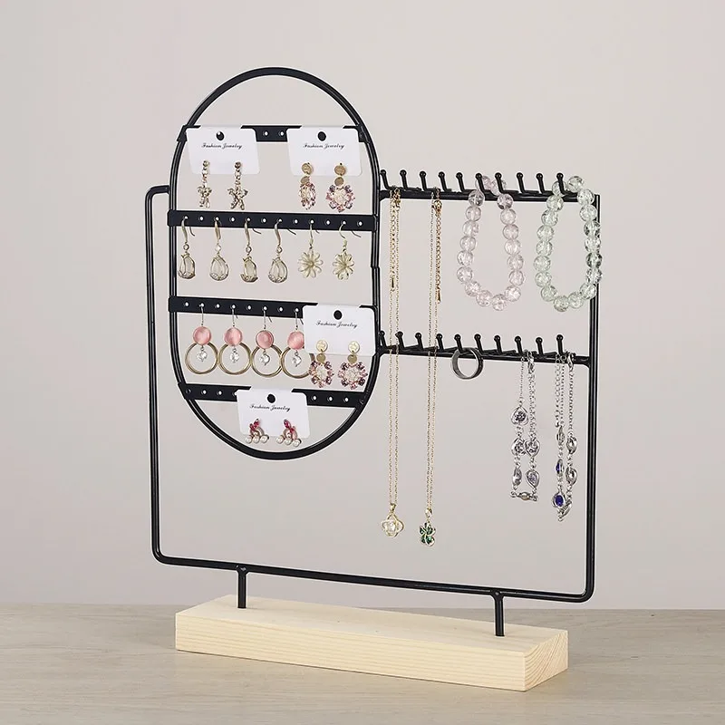Metal Earrings Stand Large Capacity Multifunctional Earrings Bracelet Organizer Stands Women Detachable Jewelry Display Shelf