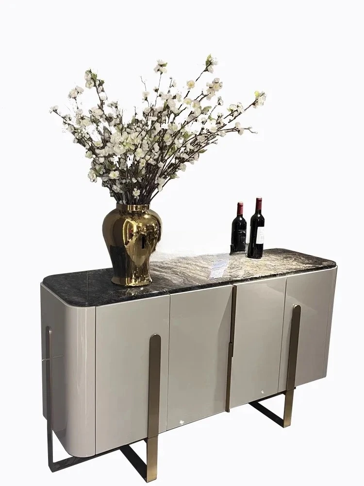 

Italian light luxury solid wood dining side cabinet villa living room home high-end bedroom high cabinet
