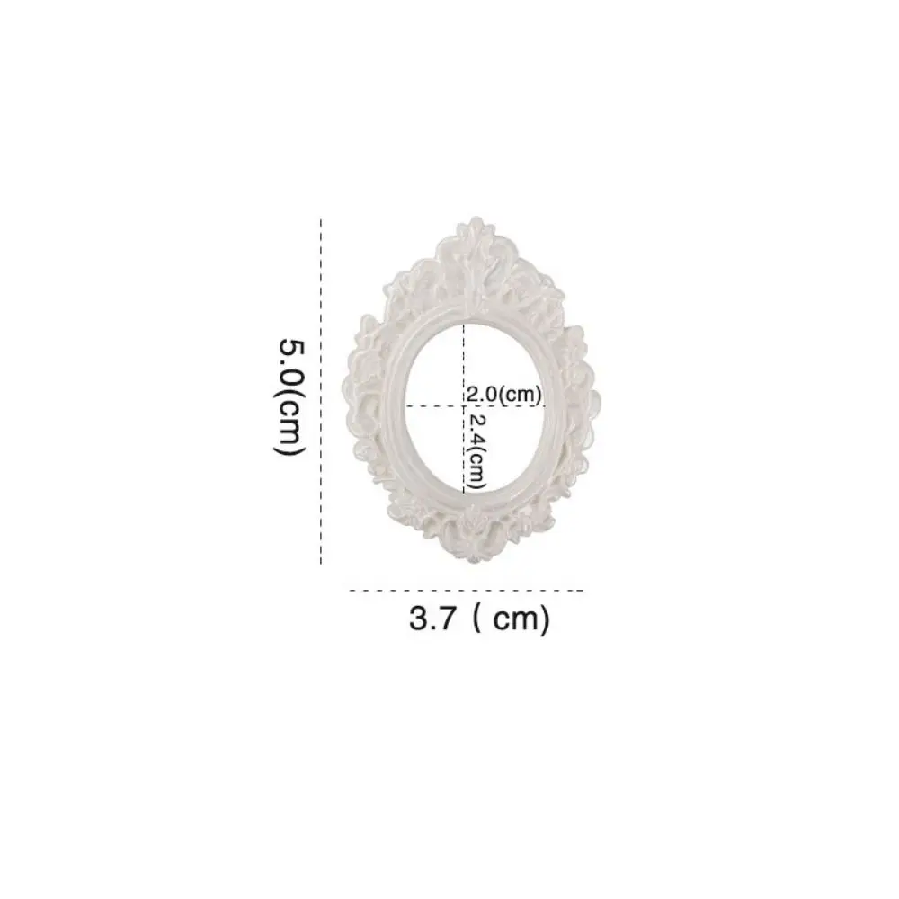 

Multiple Styles DIY Resin Photo Frame Rustic 3D Mini Mirror Props Miniature Mirror Small Model Jewelry Accessories
