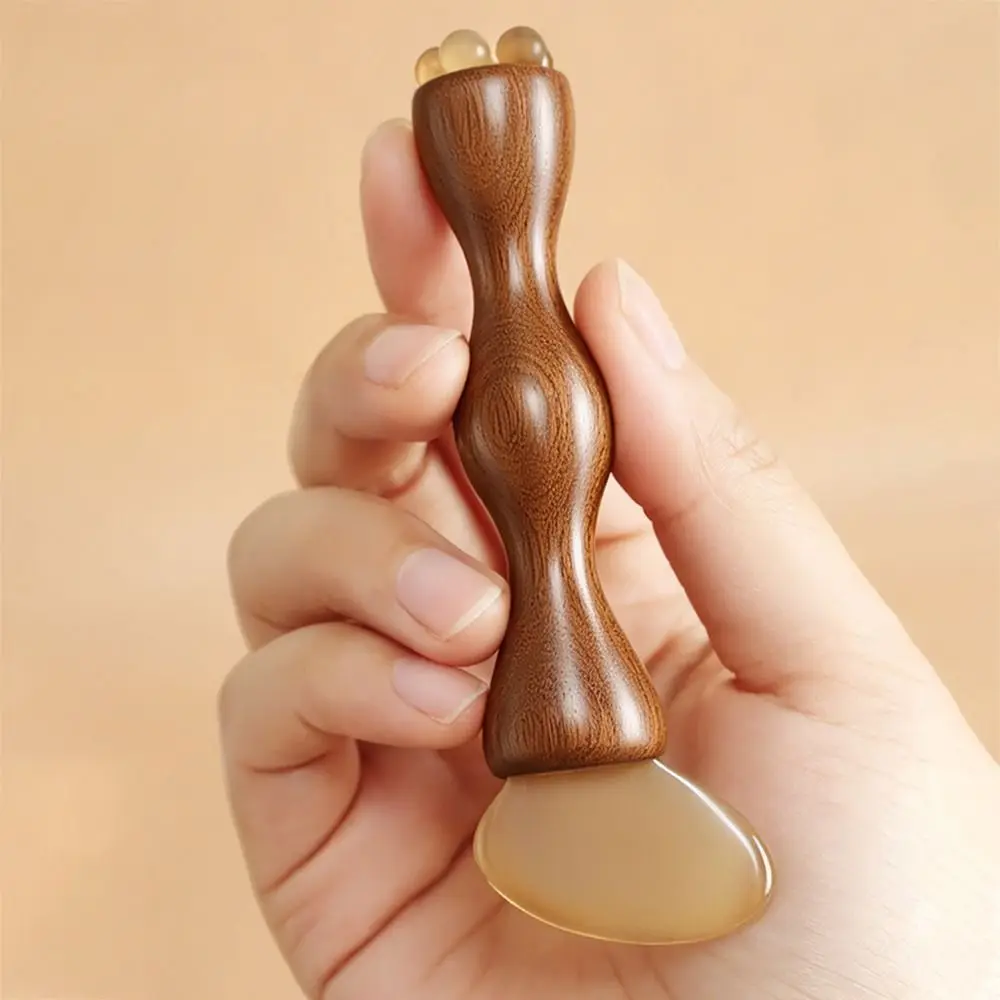 Lotus Flower Sandalwood Facial Massage Comb 2 In 1 Handheld Facial Massage Comb Double Ended Face Care Tools