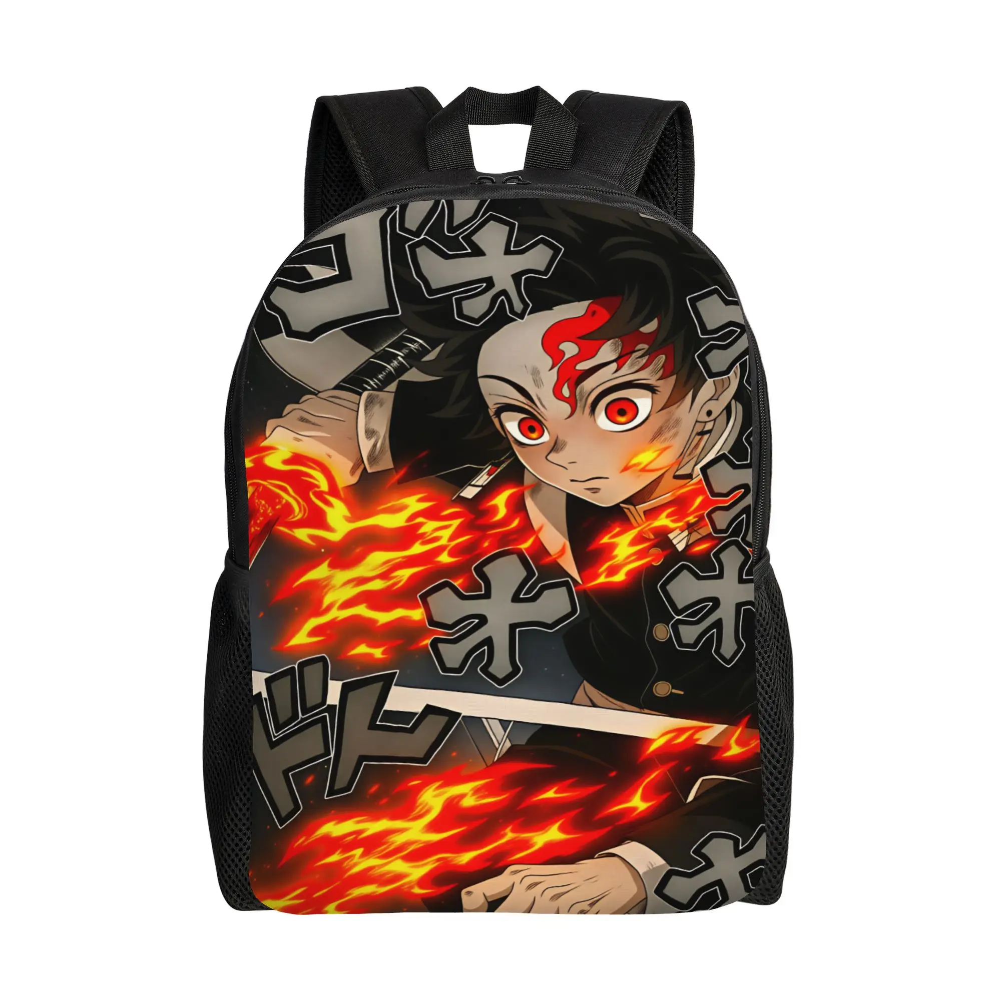 Kamado Tanjiro Backpack Unisex Demon Slayered Lightweight Backpacks Polyester Kawaii School Bags Outdoor Style Design Rucksack