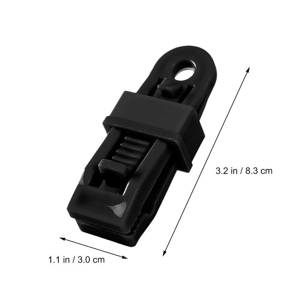 

20 Pcs Heavy Duty Tent Clips Adjustable Fixing Clamps for Camping Awnings Tarps Canvas Boat Covers Wind Rope Buckles Black
