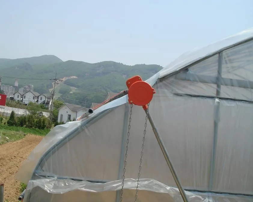 

2025Single Greenhouse Side Manual Roll up Motor Plastic Greenhouse Film Roll up Machine for Sale