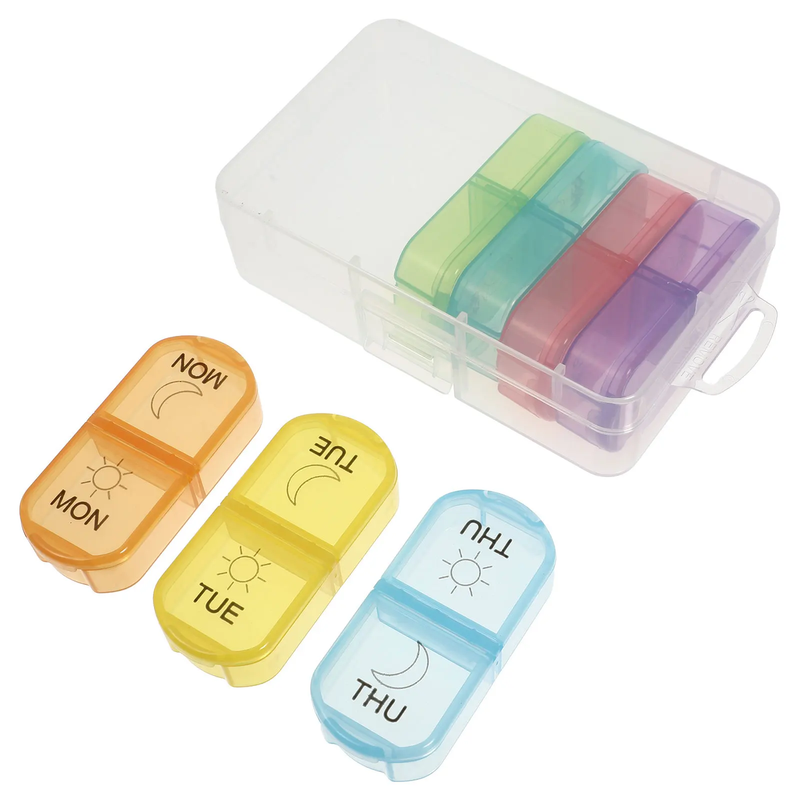 

1Pcs 14 Grids Portable Medicine Box Safe Sealed Pill Organizer Holder for Daily Weekly Use Storage Container Travel Essential