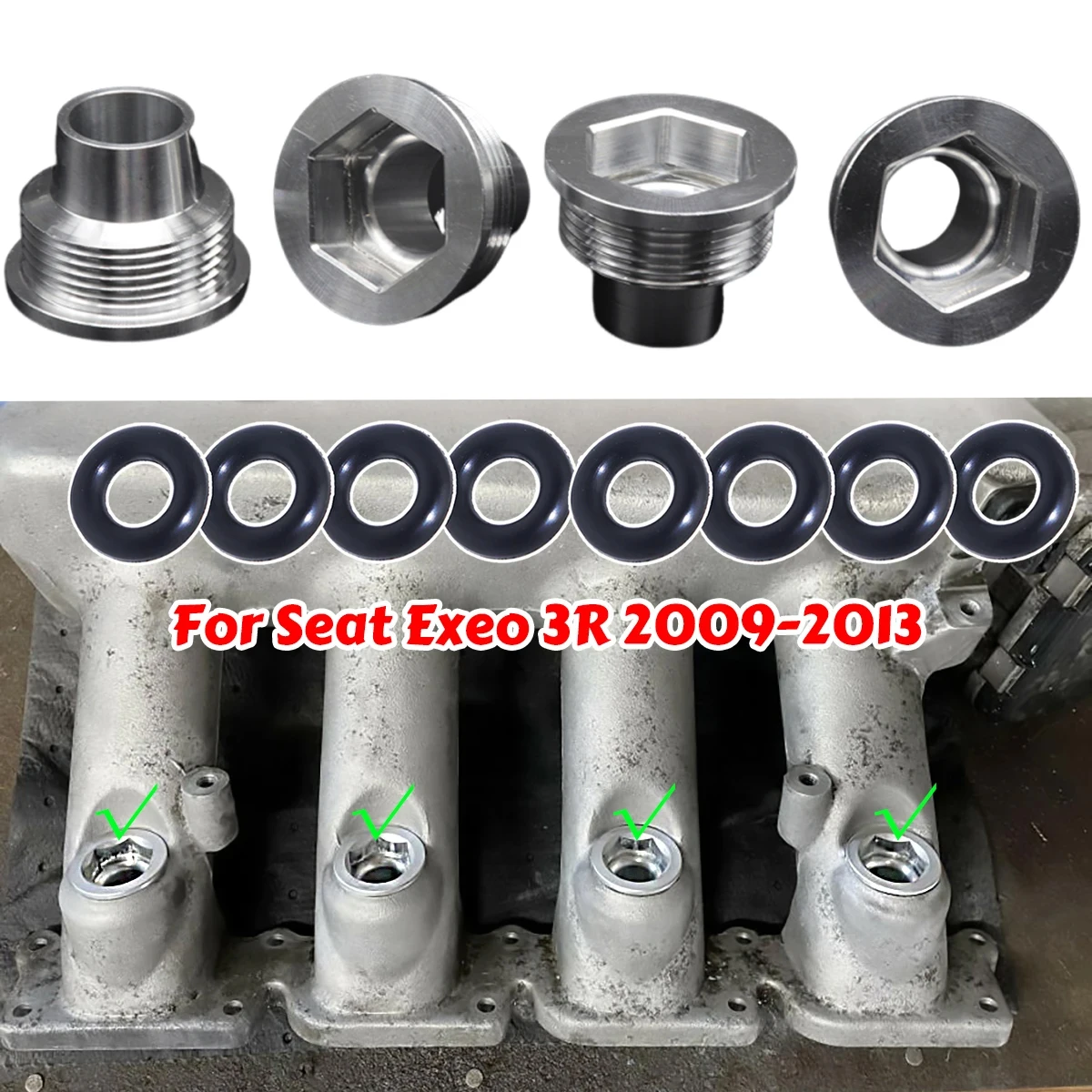 

12PC Fuel Injector Insert Cup Seat for Seat Exeo 3R 2009-2013 1.8T Control Engine Gasket O-Rings Nozzle Sealing Washer Durable