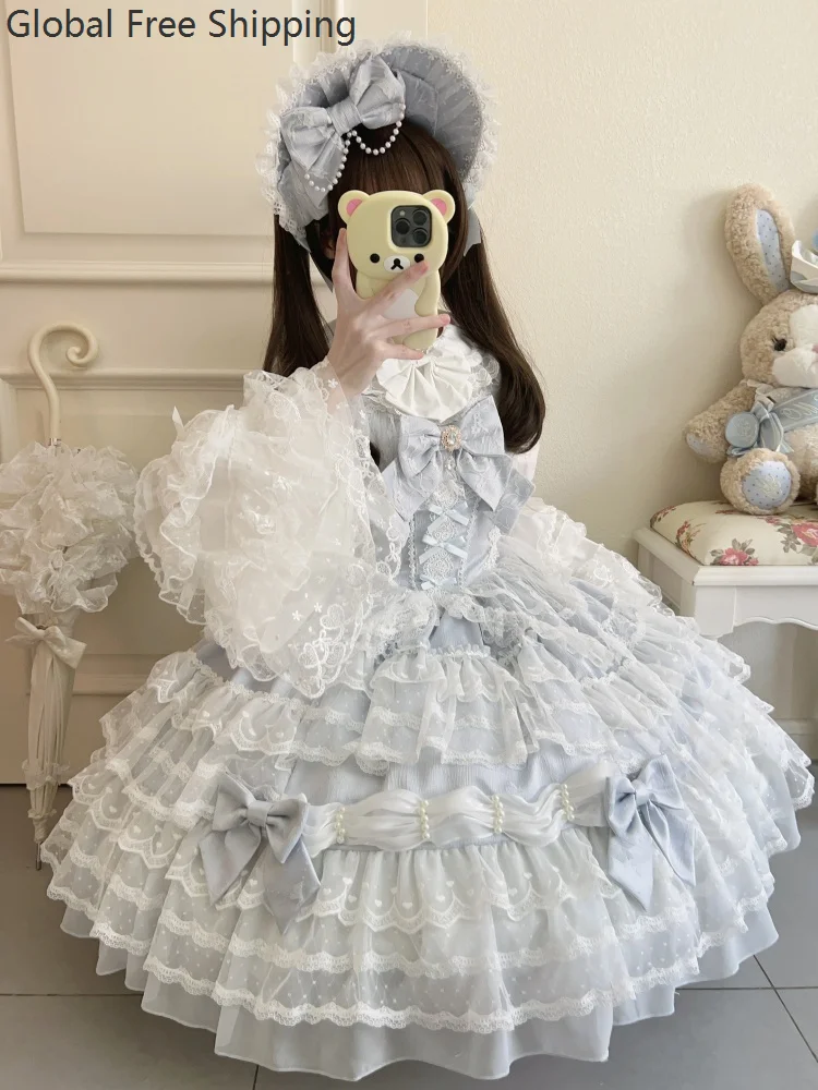 Harajuku Cute Girl Lolita Dress Princess Set Carnival Cosplay Sweet Girl Doll Dress Gorgeous Ball Tea Party Birthday Girl Gown view 3
