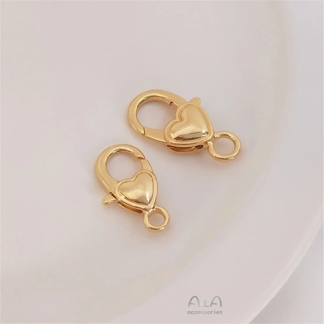 

Spring Lobster Clasp 14K Gold Color Heart Keychain Bag Buckle DIY Handmade Jewelry Decorative Accessories Materials B908