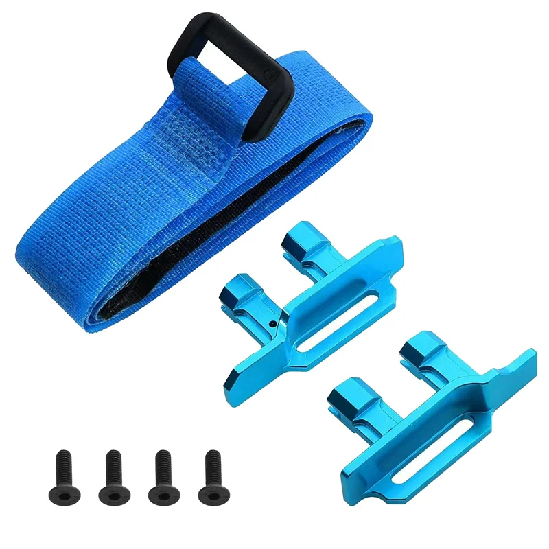 Metal Battery Holder with Battery Strap for 1/10 Small X,Blue