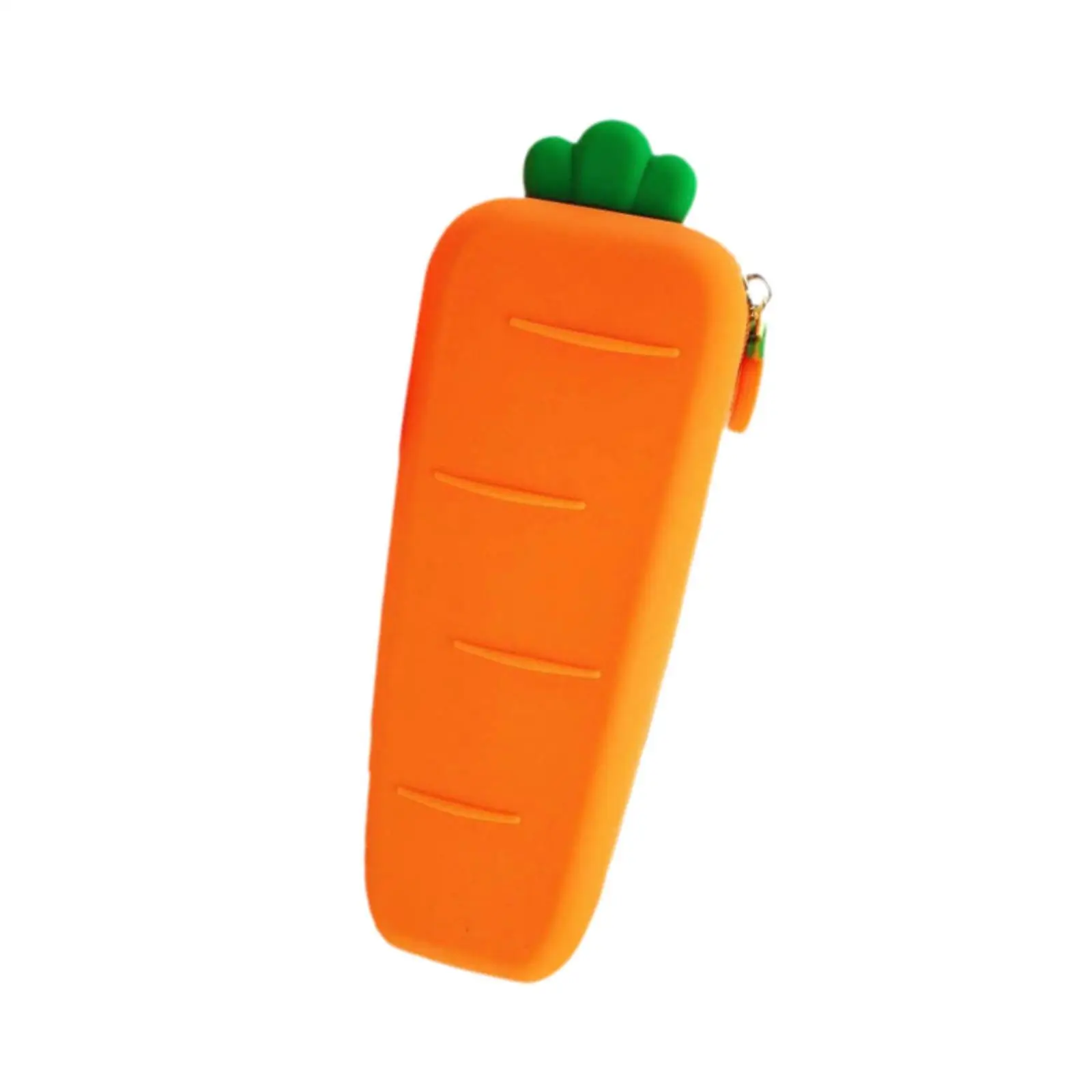 

Carrot Shape Silicone Pencil Case Zipper Bag School Supplies Cartoon Soft Pen Marker Holder Pencil Pouch for Children Boys Girls