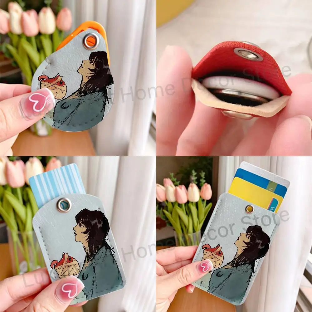 M-Mouthwashings Curly Holder Keychain For  Work Card Bank Business Holder Student Card Protective Case Bus Card