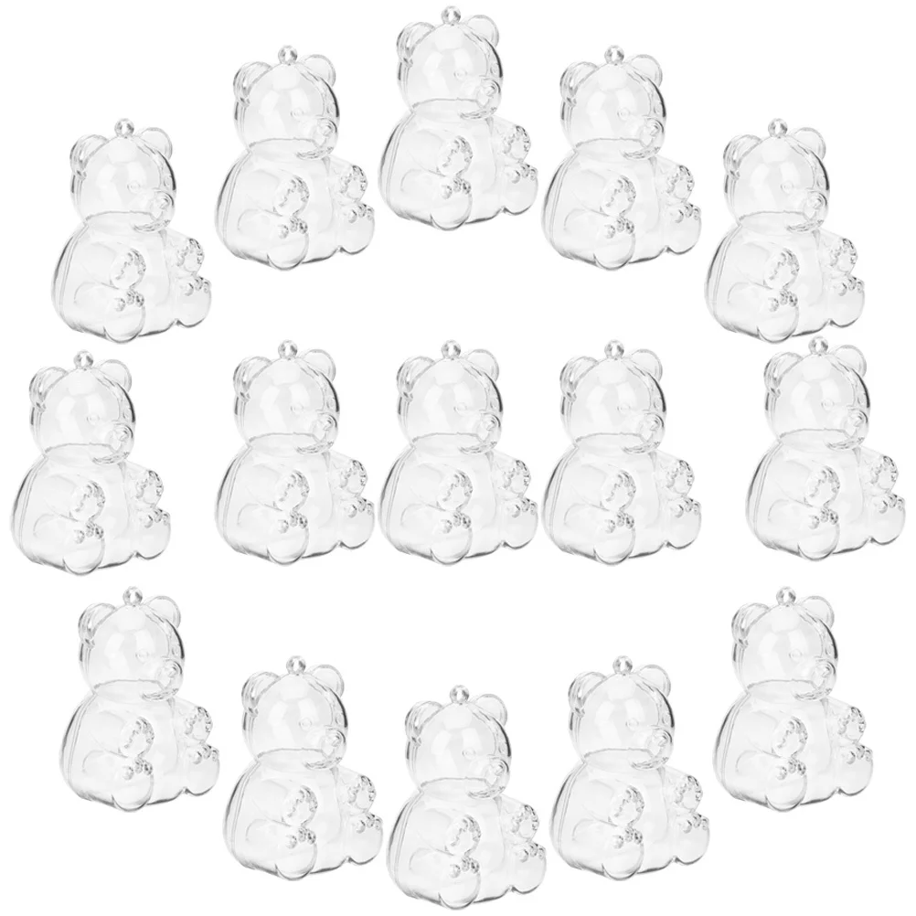 

15Pcs Clear Candy Boxes Bear Design Small Gift Boxes for Party Favors Chocolate Jewelry Travel Souvenir Packaging