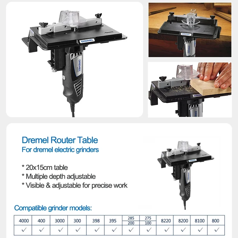 Dremel 231 Woodworking Benches Router Table for Dremel Electric Grinder 3000/4000/8220/8200/8100/800 Grindering Carving Match