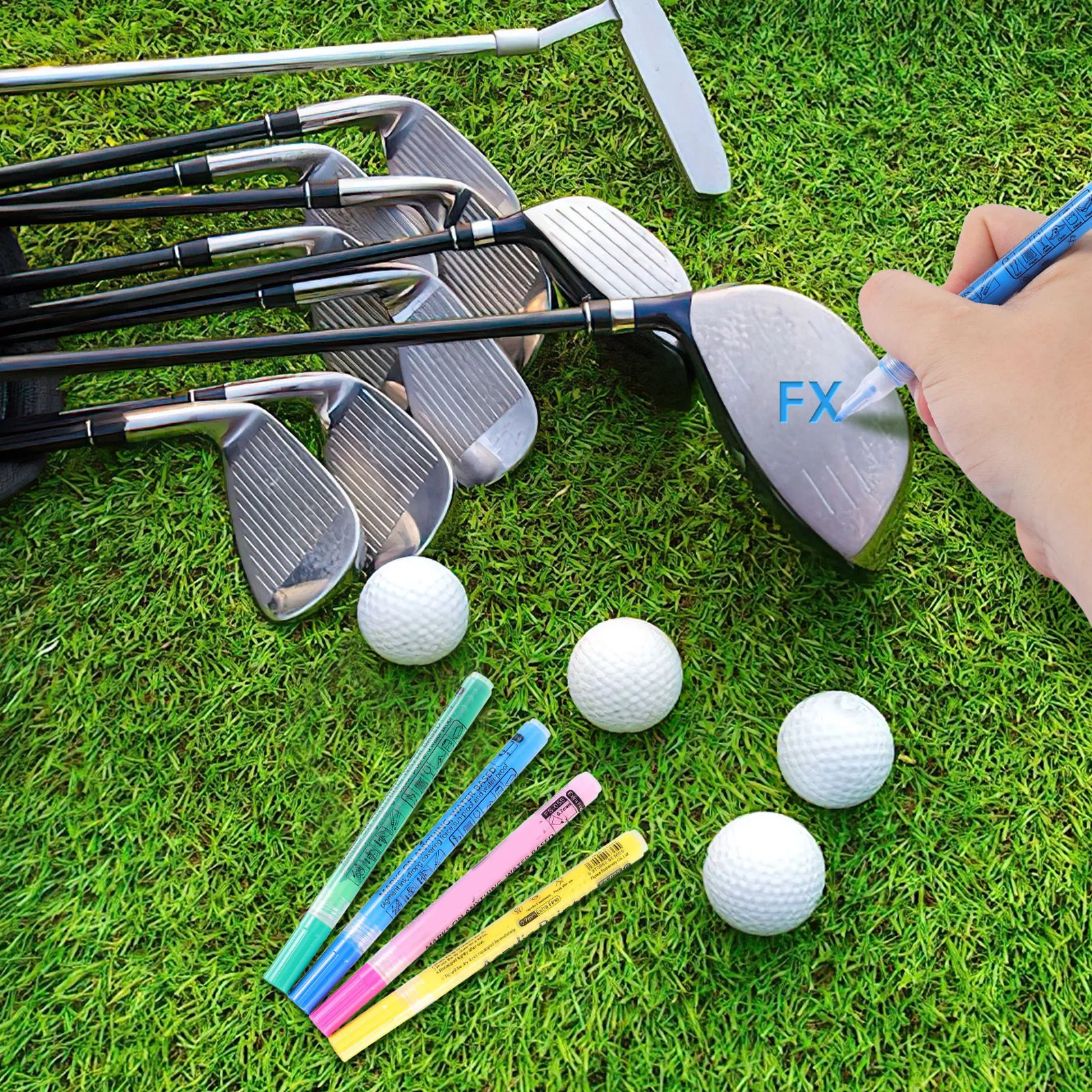 

Набор из 4 маркеров для гольф-клюшек: прочные акриловые маркеры для идентификации головок и шафтов клюшек, спортивное оборудование для активного отдыха