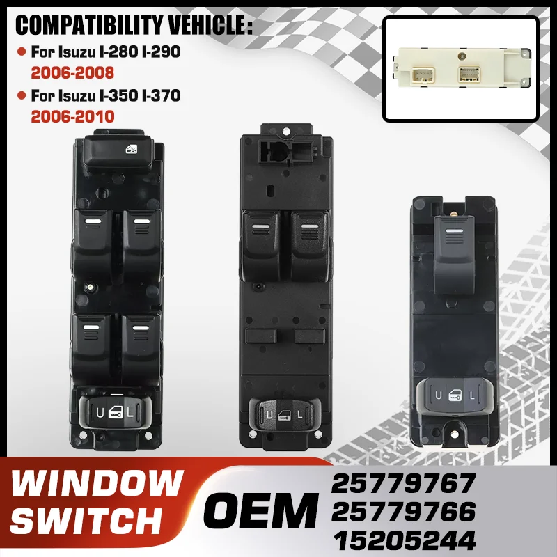 

Power Window Regulator Control Switch For Isuzu I-280 Isuzu I-290 Isuzu I-350 Isuzu I-370 2006-2008 25779767 25779766 15205244