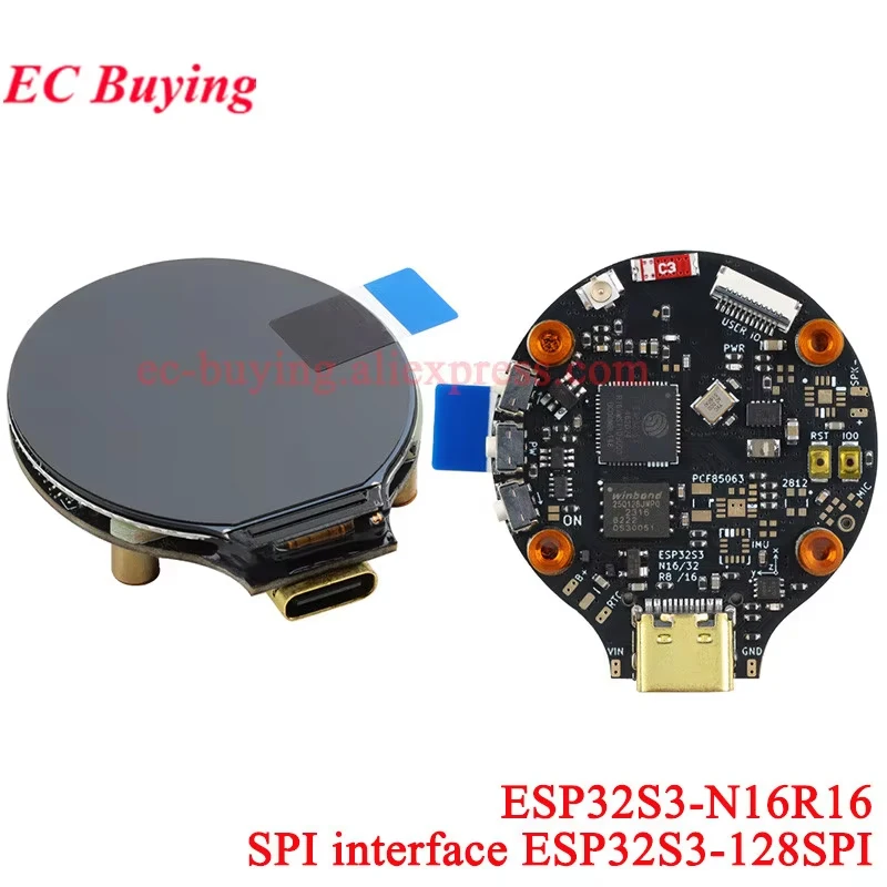 1,28 inch TFT-schermmodule 1,28 "IPS ronde kleurrijke LCD-kaart GC9A01 Touch 240x240 SPI ESP32-S3 ESP32S3-N16R8 N16R16