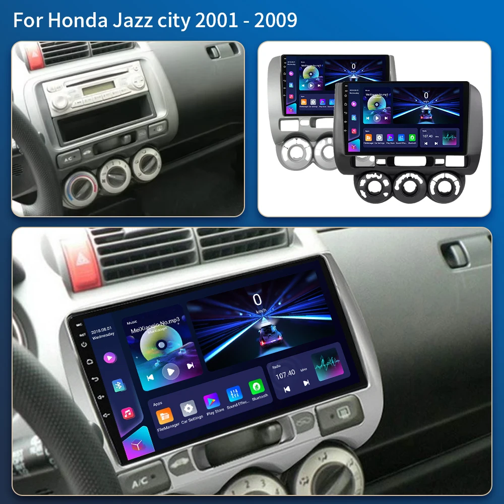 Android 16 For Honda Jazz 1 GD 2001 - 2008 Fit 2001-2009 2K QLED Stereo Car Radio Multimedia Video Player GPS 4G CarPlay