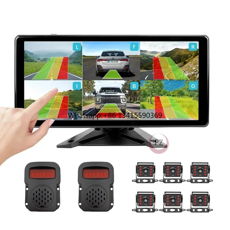 

10,36-дюймовый 6-канальный распыленный экран, интеллектуальный детектор слепых зон, DVR-рекордер, монитор, 6 шт., AHD-камера, BSD, двойная система сигнализации для грузовика