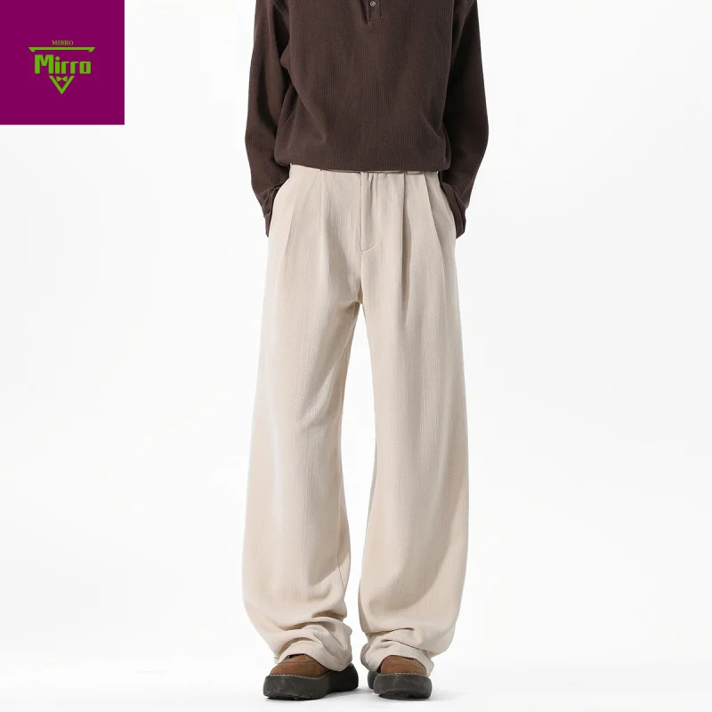 

【Mirrordust】2025Autumn Winter Thickened Old Money Style Corduroy Loose Fit Casual Pants