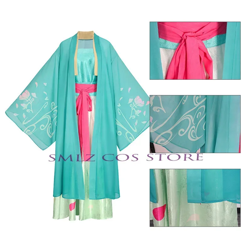 Smlz ماو ماو ماوماو تأثيري حلي شعر مستعار يوميات الصيدلية S2 أنيمي تأثيري Hanfu فستان تقليدي قديم بدلة نسائية يتوهم