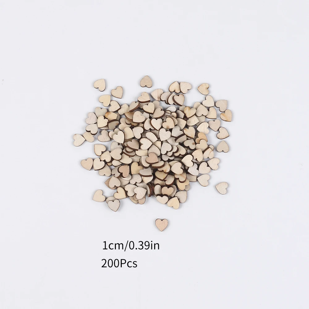 50/100/200 Stuks Onvoltooide Houten Harten Voor Ambachten 1-6 Cm Hart Lege Houten Ornamenten verjaardag Bruiloft Kerst Decor