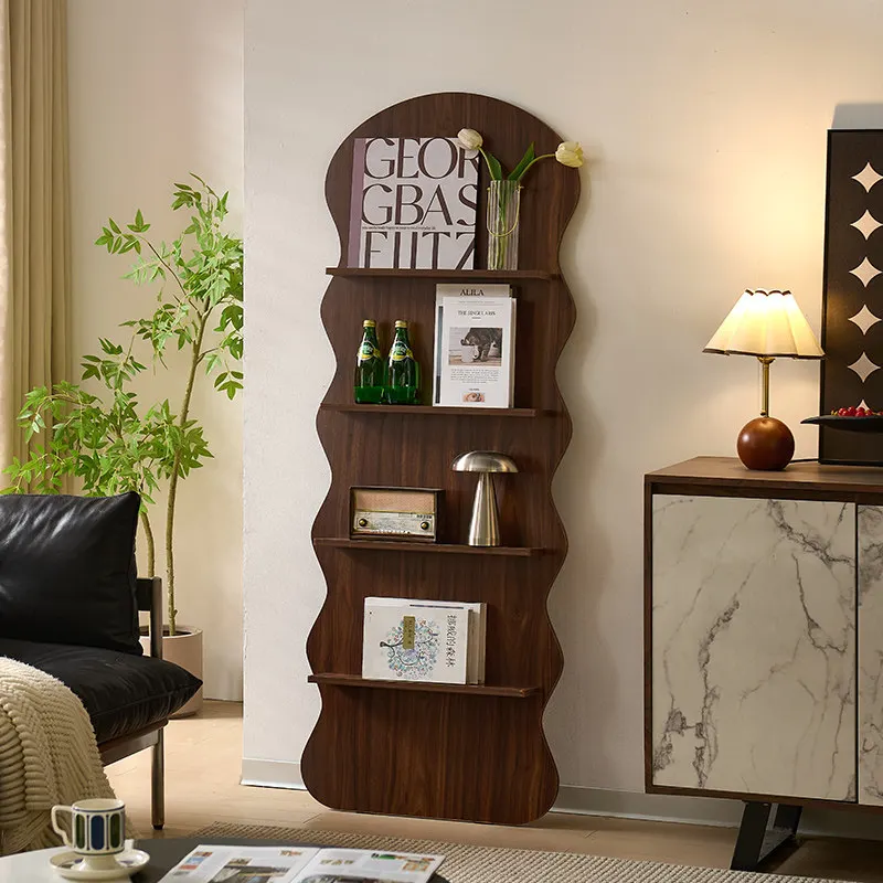 

Medieval multi-layer magazine rack Floor-to-ceiling display Retro simplewood shelves space saving estantería librería furniture