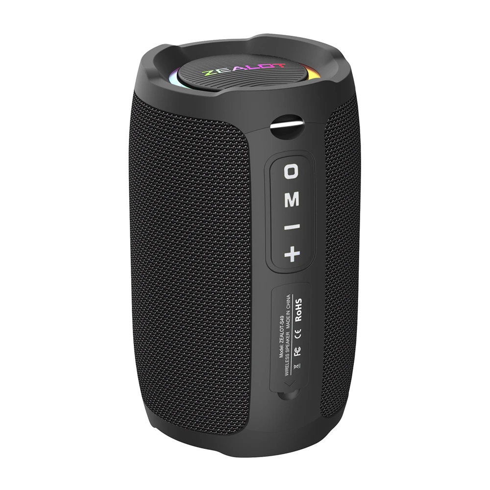 ZEALOT-Alto-falante Bluetooth Portátil, Som Estéreo Sem Fio, Excelente Desempenho de Baixo, IPX7 Impermeável, 20W, 5.2, S49