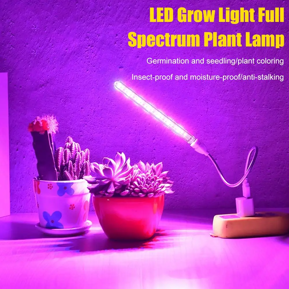 

Portable Full Spectrum LED Grow Light Bar - Red & Blue Phytolamp, USB Powered for Indoor Plants & Hydroponics
